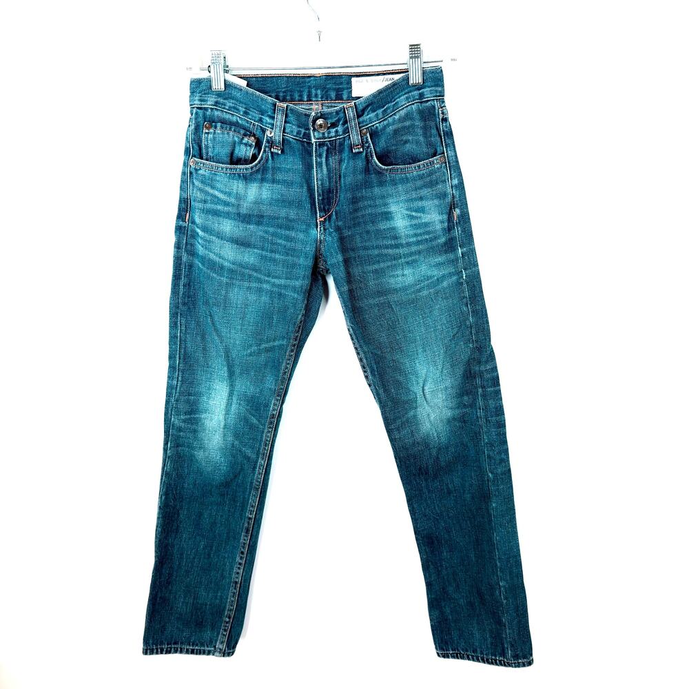 Rag & Bone /JEAN Women's Slim Straight Jeans Langley Blue Wash SIZE 23